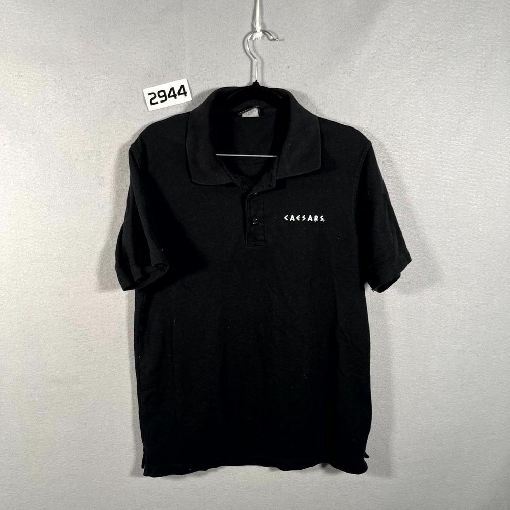 Caesars Palace Las Vegas Polo Shirt Mens Small Black Short‎ Sleeve Embroidered